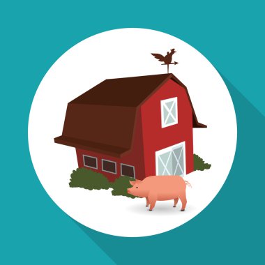 Çiftlik tasarım. istikrarlı simgesi. düz illüstrasyon, vektör