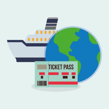 Tasarım seyahat. Gezi simgesi. Düz illüstrasyon, vektör