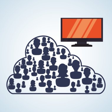 Sosyal ağ tasarımı. Sosyal medya simge. İzole illüstrasyon, vektör