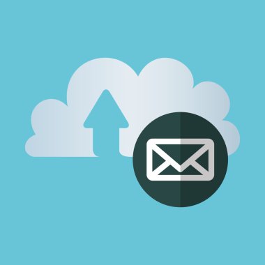 Bulut bilgi işlem tasarım. Gezi simgesi. Düz illüstrasyon, vektör