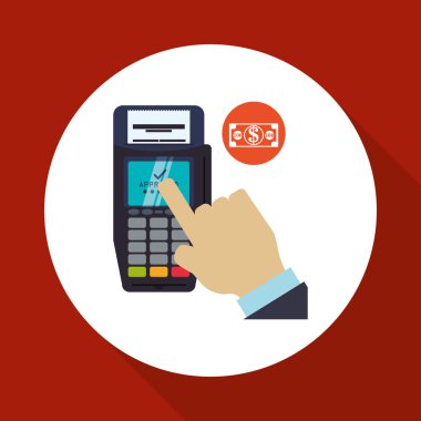 Fatura tasarım. Online ödeme. İzole illüstrasyon, vektör