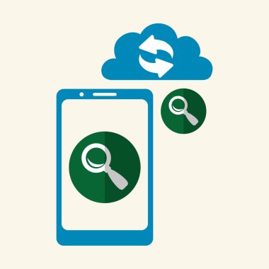 Bulut bilgi işlem tasarım. Gezi simgesi. Düz illüstrasyon, vektör