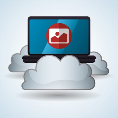 Bulut bilgi işlem tasarım. Gezi simgesi. Düz illüstrasyon