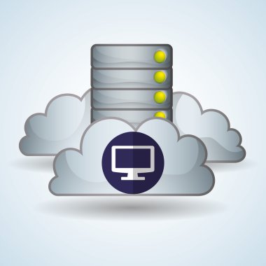 Bulut bilgi işlem tasarım. Gezi simgesi. Düz illüstrasyon