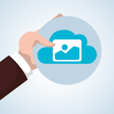 Bulut bilgi işlem tasarım. Gezi simgesi. Düz illüstrasyon