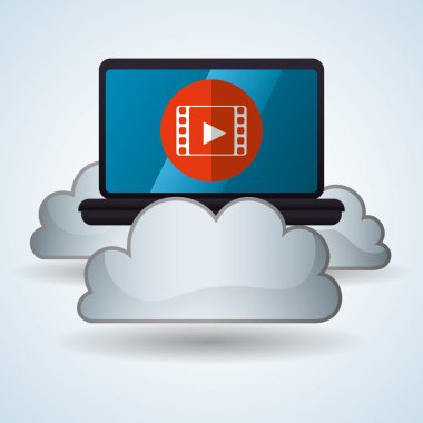 Bulut bilgi işlem tasarım. Gezi simgesi. Düz illüstrasyon