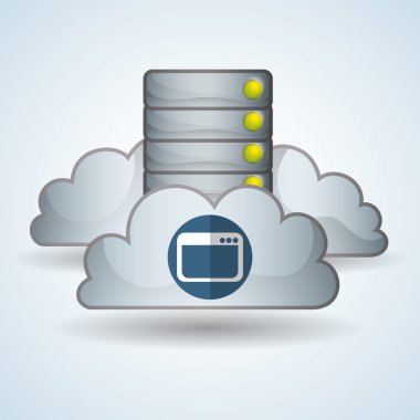 Bulut bilgi işlem tasarım. Gezi simgesi. Düz illüstrasyon