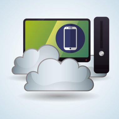 Bulut bilgi işlem tasarım. Gezi simgesi. Düz illüstrasyon