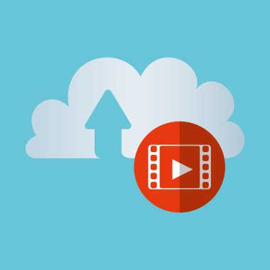 Bulut bilgi işlem tasarım. Gezi simgesi. Düz illüstrasyon, vektör