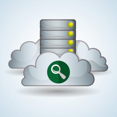 Bulut bilgi işlem tasarım. Gezi simgesi. Düz illüstrasyon