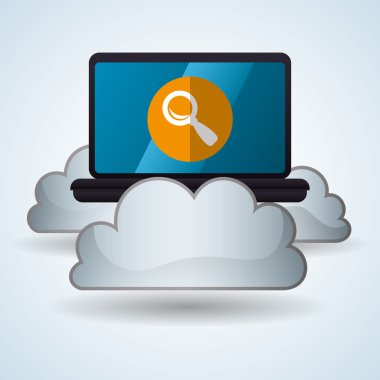 Bulut bilgi işlem tasarım. Gezi simgesi. Düz illüstrasyon