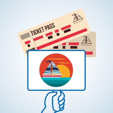 Tasarım seyahat. Gezi simgesi. Düz illüstrasyon