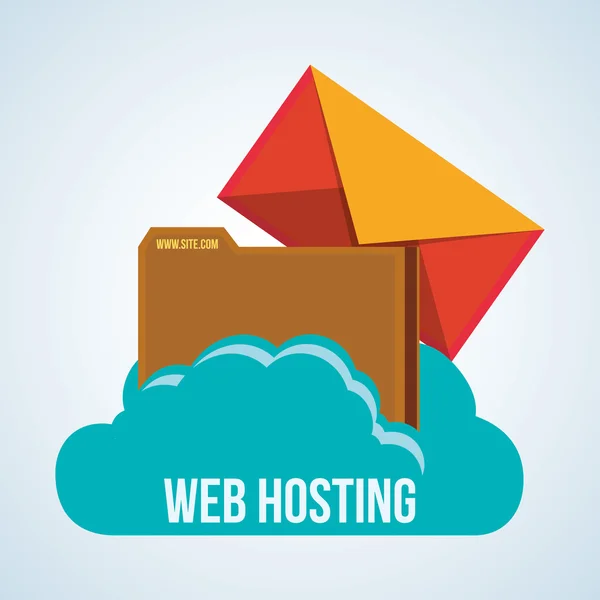 Web Hosting design. Ícone de data center. Ilustração isolada, vetor —  Vetores de Stock