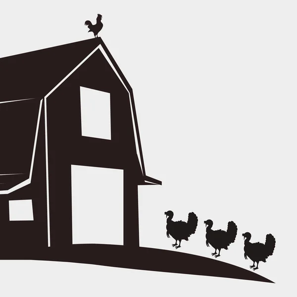 Diseño de granja. icono estable. ilustración plana, vector — Vector de stock