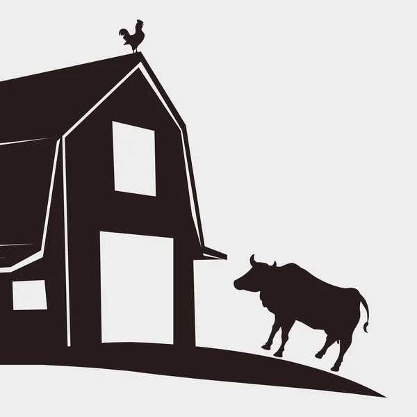 Boerderij ontwerp. stabiele pictogram. vlakke afbeelding, vector — Stockvector