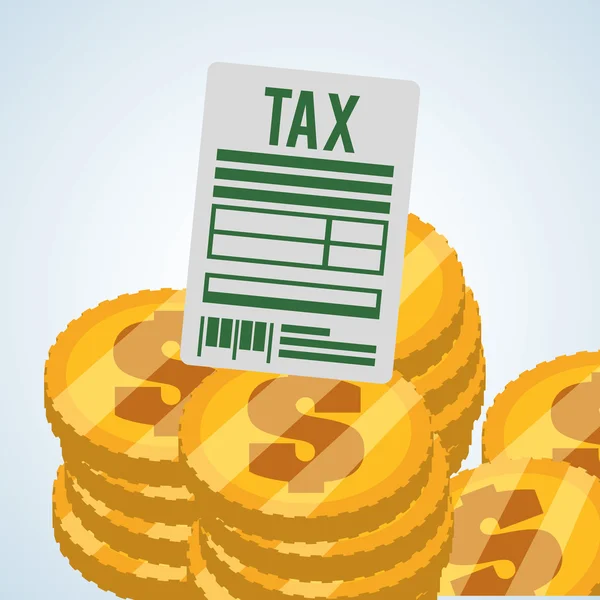Diseño de impuestos. icono de la partida financiera. Ilustración plana — Archivo Imágenes Vectoriales
