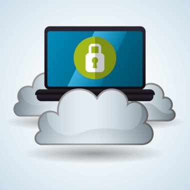 Bulut bilgi işlem tasarım. Gezi simgesi. Düz illüstrasyon