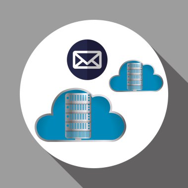 Bulut bilgi işlem tasarım. Gezi simgesi. Düz illüstrasyon, vektör