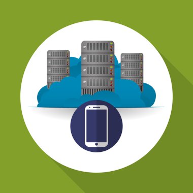 Bulut bilgi işlem tasarım. Gezi simgesi. Düz illüstrasyon, vektör