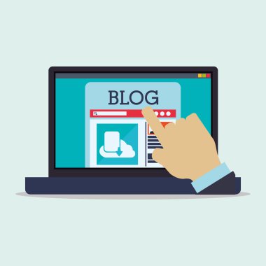 Bloglama tasarım. sosyal medya simge. İzole illüstrasyon, vektör