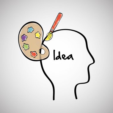 Fikir tasarım. Kroki simgesi. Beyaz arka plan, vektör