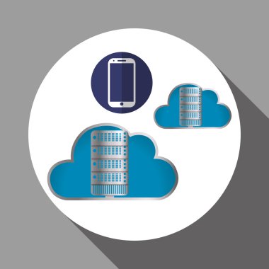 Bulut bilgi işlem tasarım. Gezi simgesi. Düz illüstrasyon, vektör