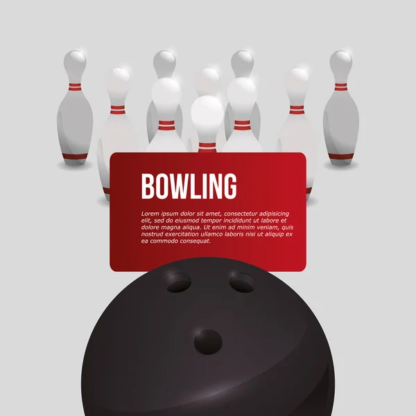 Bowling-Design. Sportikone. flache Abbildung, Vektor — Stockvektor