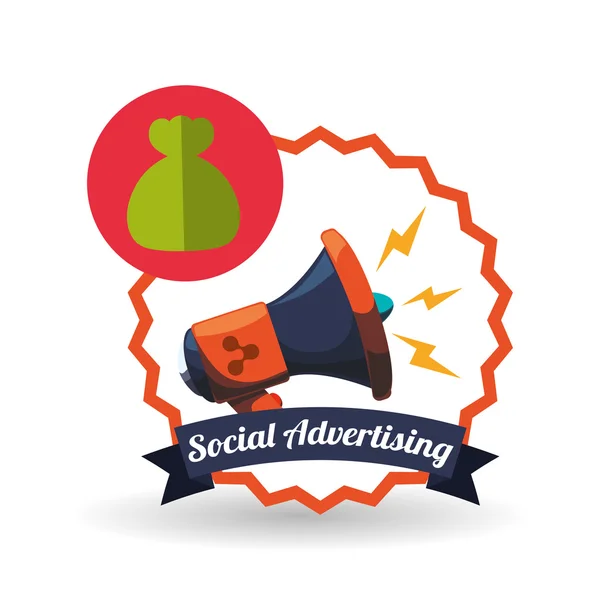 Social Advertising design. Media icon. White background , vector