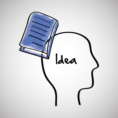 Fikir tasarım. Kroki simgesi. Beyaz arka plan, vektör