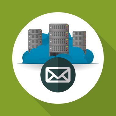 Bulut bilgi işlem tasarım. Gezi simgesi. Düz illüstrasyon, vektör