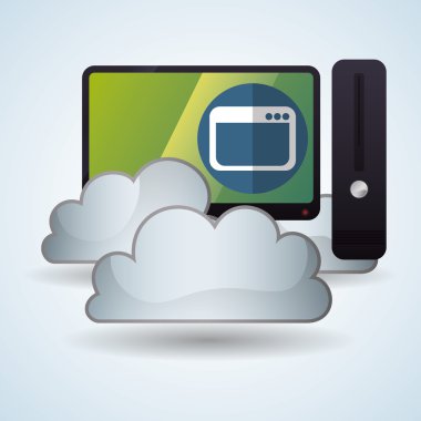 Bulut bilgi işlem tasarım. Gezi simgesi. Düz illüstrasyon