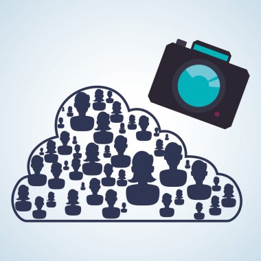 Sosyal ağ tasarımı. Sosyal medya simge. İzole illüstrasyon, vektör