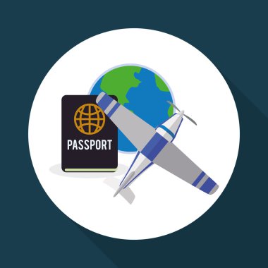 Tasarım seyahat. Gezi simgesi. Düz illüstrasyon, vektör