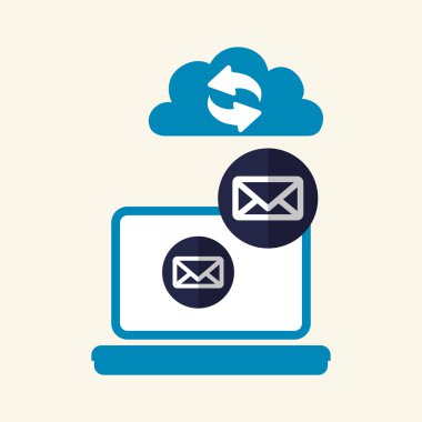 Bulut bilgi işlem tasarım. Gezi simgesi. Düz illüstrasyon, vektör