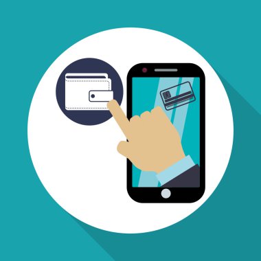 Fatura tasarım. Online ödeme. İzole illüstrasyon, vektör