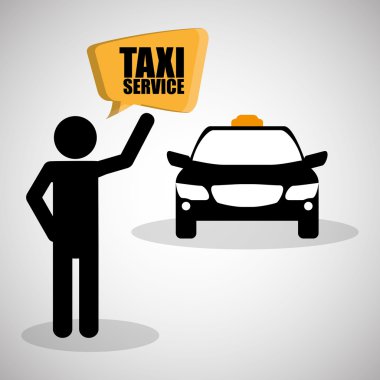 Taksi tasarım. Ulaşım simgesi. İzole illüstrasyon