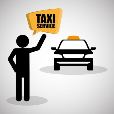 Taksi tasarım. Ulaşım simgesi. İzole illüstrasyon