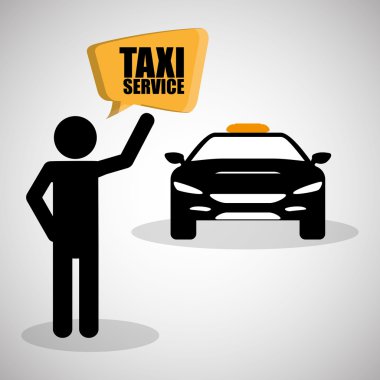 Taksi tasarım. Ulaşım simgesi. İzole illüstrasyon