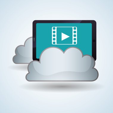 Bulut bilgi işlem tasarım. Gezi simgesi. Düz illüstrasyon