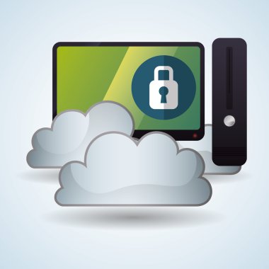 Bulut bilgi işlem tasarım. Gezi simgesi. Düz illüstrasyon