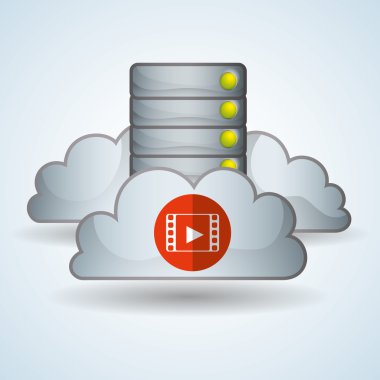 Bulut bilgi işlem tasarım. Gezi simgesi. Düz illüstrasyon