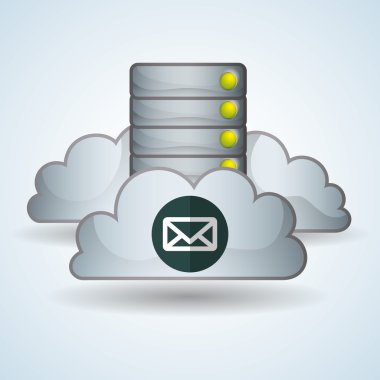 Bulut bilgi işlem tasarım. Gezi simgesi. Düz illüstrasyon