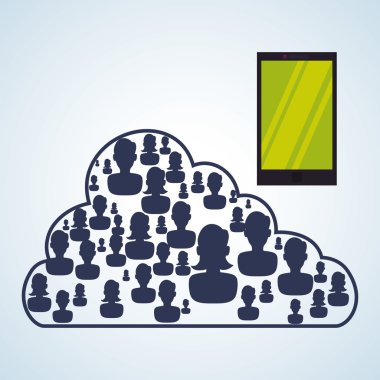 Sosyal ağ tasarımı. Sosyal medya simge. İzole illüstrasyon, vektör