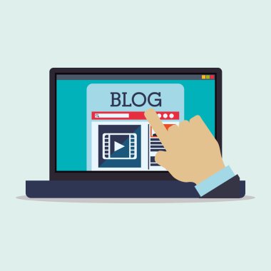 Bloglama tasarım. sosyal medya simge. İzole illüstrasyon, vektör