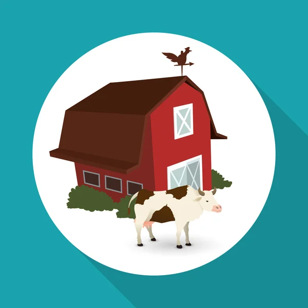 Diseño de granja. icono estable. ilustración plana, vector — Vector de stock