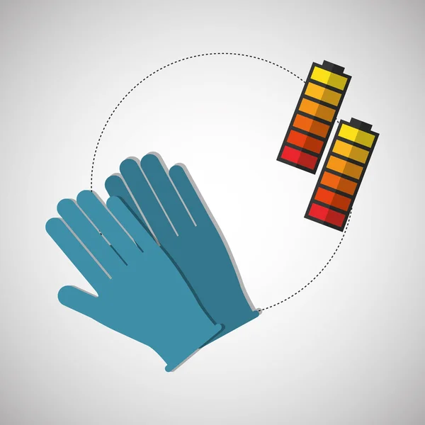 Podle konstrukčního návrhu. dodávky ikona. rukavice ilustrace — Stockový vektor