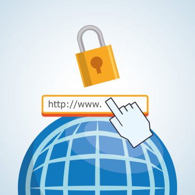 Internet tasarım. Online simgesi. Renkli resimde, vektör