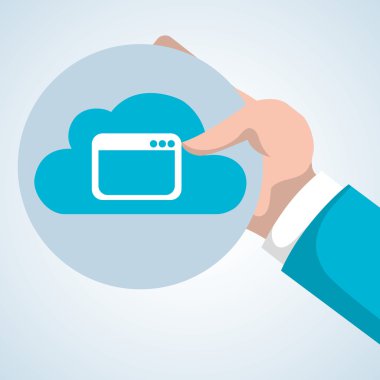 Bulut bilgi işlem tasarım. Gezi simgesi. Düz illüstrasyon