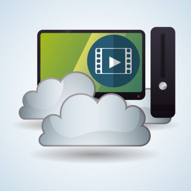 Bulut bilgi işlem tasarım. Gezi simgesi. Düz illüstrasyon