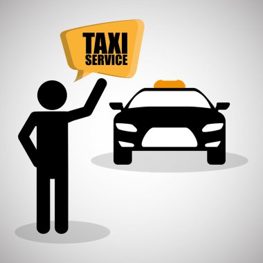 Taksi tasarım. Ulaşım simgesi. İzole illüstrasyon